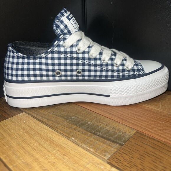 New Women’s Converse Chuck Taylor All Star Lift Gingham Obsidian - A13664C - Picture 3 of 9